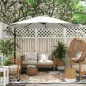 Sombrilla de Jardín 295 cm Parasol Excéntrico Inclinable con Manivela Base Cruzada y Soporte de Acero Crema