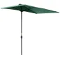 Parasol para Pared 230x130x245 cm Media Sombrilla con Manivela Protección UV 30+ Impermeable Verde