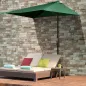 Parasol para Pared 230x130x245 cm Media Sombrilla con Manivela Protección UV 30+ Impermeable Verde