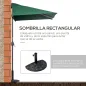 Parasol para Pared 230x130x245 cm Media Sombrilla con Manivela Protección UV 30+ Impermeable Verde
