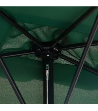 Parasol para Pared 230x130x245 cm Media Sombrilla con Manivela Protección UV 30+ Impermeable Verde