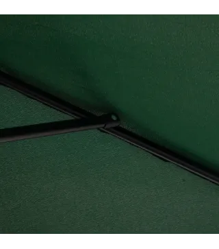 Parasol para Pared 230x130x245 cm Media Sombrilla con Manivela Protección UV 30+ Impermeable Verde