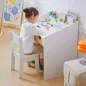 Escritorio para Niños con Silla de 3 a 6 Años con Cajón y Estante para Libros 70x50x75 cm Blanco y Natural