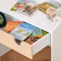 Escritorio para Niños con Silla de 3 a 6 Años con Cajón y Estante para Libros 70x50x75 cm Blanco y Natural