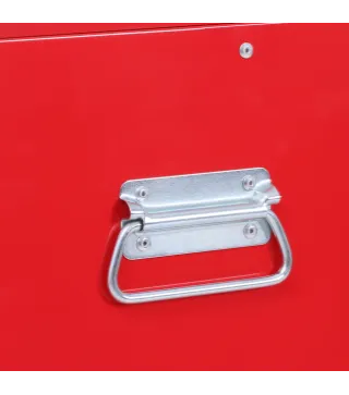 Carro de Herramientas con Baúl Superior 6 Cajones Armario Cerradura 4 Ganchos para Garaje Hogar Rojo