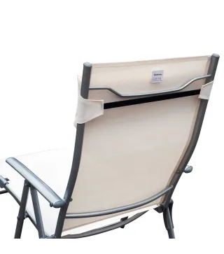 Tumbona de Jardín Plegable con Respaldo Ajustable en 7 Niveles Almohada y Reposabrazos 137x63,5x100,5 cm Beige