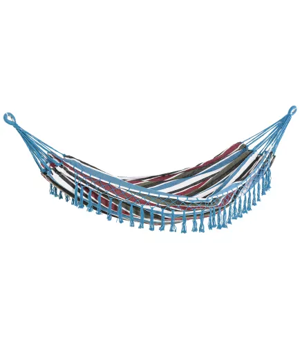 Hamaca Doble Portátil de Algodón 285x150 cm con Bolsa de Transporte para Exteriores Patio Jardín Playa Camping Carga 120 kg Mult