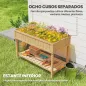 Huerto Urbano de Madera Mesa de Cultivo con Estante Inferior Jardinera Elevada para Cultivo 110x46x76 cm Natural