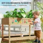 Huerto Urbano de Madera Mesa de Cultivo con Estante Inferior Jardinera Elevada para Cultivo 110x46x76 cm Natural