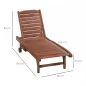 Tumbona de Madera Exterior Silla Reclinable de Jardín con 2 Ruedas Respaldo Ajustable y 1 Bandeja Carga 113 kg Natural