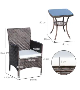 Conjunto de Muebles de Exterior de Ratán