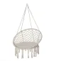 Silla Colgante Redondo de Ø60 cm Silla Hamaca Columpio con Cojín y Cuerda de Algodón para Interior y Exterior Carga 120 kg 80x80