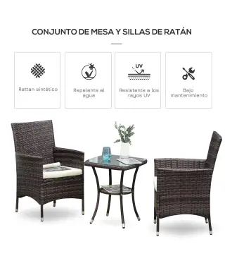 Conjunto de Muebles de Exterior de Ratán