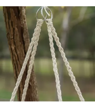 Silla Colgante Redondo de Ø60 cm Silla Hamaca Columpio con Cojín y Cuerda de Algodón para Interior y Exterior Carga 120 kg 80x80