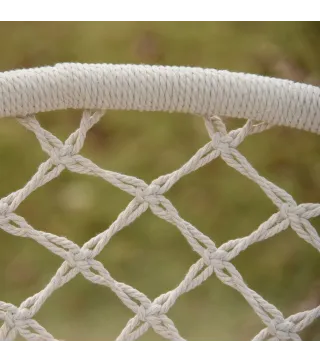 Silla Colgante Redondo de Ø60 cm Silla Hamaca Columpio con Cojín y Cuerda de Algodón para Interior y Exterior Carga 120 kg 80x80