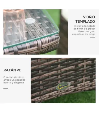 Conjunto de Muebles de Exterior de Ratán