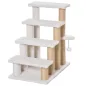 Escalera para Gatos de 4 Niveles Cubierto de Suave Felpa Poste de Yute Bola Colgante 60x40x64 cm Blanco
