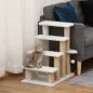 Escalera para Gatos de 4 Niveles Cubierto de Suave Felpa Poste de Yute Bola Colgante 60x40x64 cm Blanco