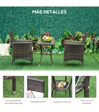 Conjunto de Muebles de Exterior de Ratán