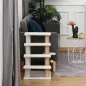 Escalera para Gatos de 4 Niveles Cubierto de Suave Felpa Poste de Yute Bola Colgante 60x40x64 cm Blanco
