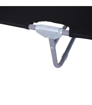 Tumbona Jardín Exterior Plegable con Respaldo Ajustable en 5 Posiciones Carga 120 kg para Terraza 187x55x24 cm Negro