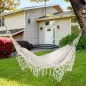 Hamaca de Jardín Estilo Boho 288x150 cm con Bolsa de Transporte Carga 120 kg Hamaca para Patio Terraza Balcón Crema Hamaca de Jardín Estilo Boho 288x150 cm con Bolsa de Transporte Carga 120 kg Hamaca para Patio Terraza Balcón Crema