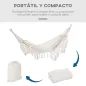 Hamaca de Jardín Estilo Boho 288x150 cm con Bolsa de Transporte Carga 120 kg Hamaca para Patio Terraza Balcón Crema Hamaca de Jardín Estilo Boho 288x150 cm con Bolsa de Transporte Carga 120 kg Hamaca para Patio Terraza Balcón Crema