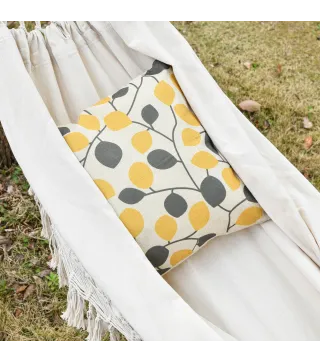 Hamaca de Jardín Estilo Boho 288x150 cm con Bolsa de Transporte Carga 120 kg Hamaca para Patio Terraza Balcón Crema