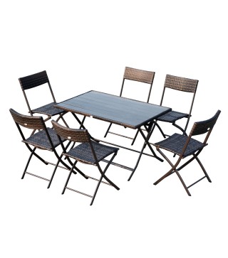 Conjunto de Mesa Sillas Ratán
