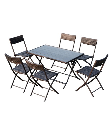Conjunto de Mesa Sillas Ratán