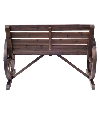 Banco de Madera para Exteriores con Apoyabrazos en Forma de Rueda Aspecto Envejecido Jardín Balcón Terraza 105,5x59x75 c