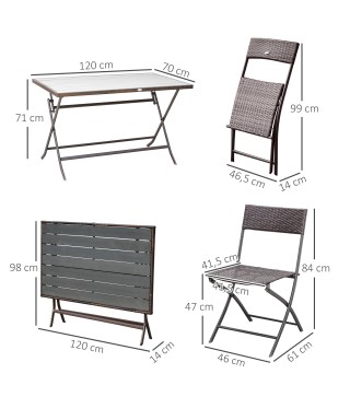 Conjunto de Mesa Sillas Ratán
