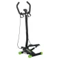 Máquina de Step Stepper Fitness con Manillar Pantalla LCD Cintas y Pedales Antideslizantes 40x40x118cm Negro