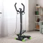 Máquina de Step Stepper Fitness con Manillar Pantalla LCD Cintas y Pedales Antideslizantes 40x40x118cm Negro