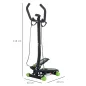 Máquina de Step Stepper Fitness con Manillar Pantalla LCD Cintas y Pedales Antideslizantes 40x40x118cm Negro