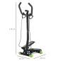 Máquina de Step Stepper Fitness con Manillar Pantalla LCD Cintas y Pedales Antideslizantes 40x32x125 cm Negro Máquina de Step Stepper Fitness con Manillar Pantalla LCD Cintas y Pedales Antideslizantes 40x32x125 cm Negro