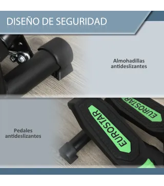 Máquina de Step Stepper Fitness con Manillar Pantalla LCD Cintas y Pedales Antideslizantes 40x40x118cm Negro