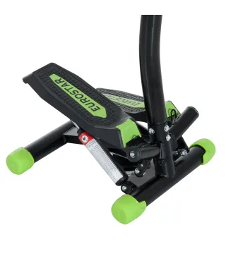 Máquina de Step Stepper Fitness con Manillar Pantalla LCD Cintas y Pedales Antideslizantes 40x40x118cm Negro