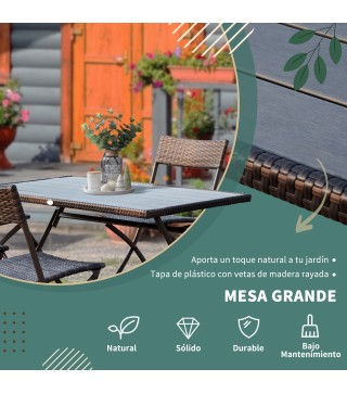 Conjunto de Mesa Sillas Ratán