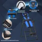 Tabla de Inversión Plegable con Ruedas Altura Ajustable 140-203 cm con Cinturón de Seguridad Carga 110kg Negro y Azul