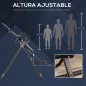 Tabla de Inversión Plegable con Ruedas Altura Ajustable 140-203 cm con Cinturón de Seguridad Carga 110kg Negro y Azul