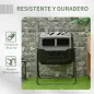 Compostador de Tambor Giratorio con Capacidad 160 Litros de Doble Cámara y Ventilación Marco de Acero 71x65x96cm Negro