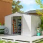 Caseta de Jardín 277x195x192 cm Cobertizo de Exterior Metálico para Almacenamiento de Herramientas Plata y Gris Caseta de Jardín 277x195x192 cm Cobertizo de Exterior Metálico para Almacenamiento de Herramientas Plata y Gris