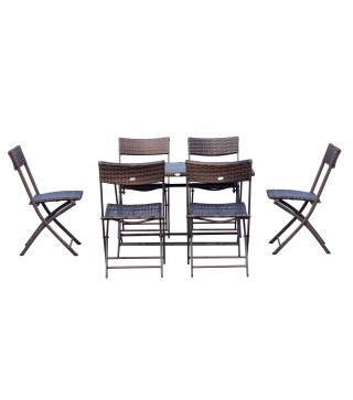 Conjunto de Mesa Sillas Ratán