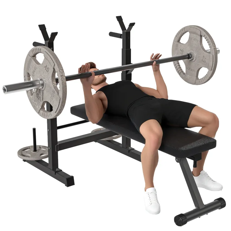 Banco de Musculación con Soporte para Barra y Estación de Dips Carga 220 kg para Entrenamiento en Casa Gimnasio Banco de Musculación con Soporte para Barra y Estación de Dips Carga 220 kg para Entrenamiento en Casa Gimnasio