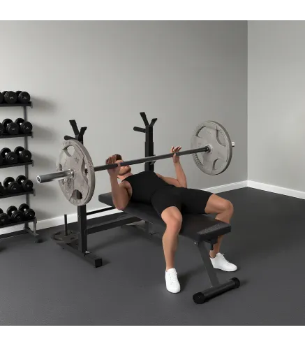 Banco de Musculación con Soporte para Barra y Estación de Dips Carga 220 kg para Entrenamiento en Casa Gimnasio