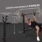 Banco de Musculación con Soporte para Barra y Estación de Dips Carga 220 kg para Entrenamiento en Casa Gimnasio