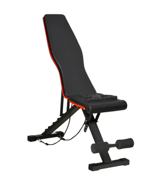 Banco de Musculación Plegable con Respaldo y Asiento Ajustables Extensión de Pierna Cojín de Predicador Banda Negro