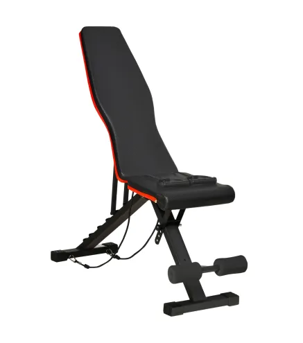 Banco de Musculación Plegable con Respaldo y Asiento Ajustables Extensión de Pierna Cojín de Predicador Banda Negro