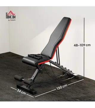 Banco de Musculación Plegable con Respaldo y Asiento Ajustables Extensión de Pierna Cojín de Predicador Banda Negro